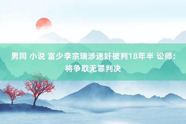 男同 小说 富少李宗瑞涉迷奸被判18年半 讼师：将争取无罪判决
