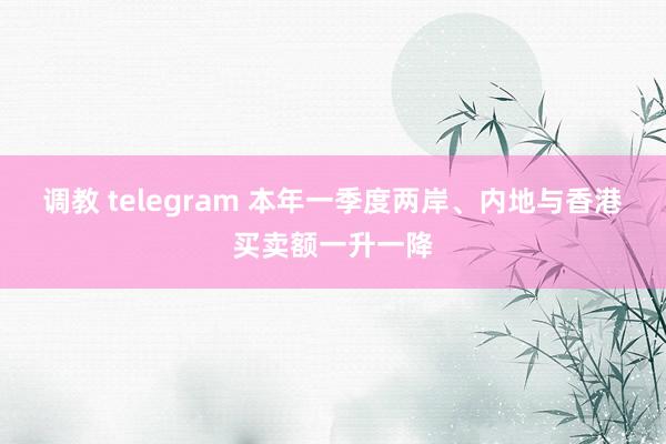 调教 telegram 本年一季度两岸、内地与香港买卖额一升一降