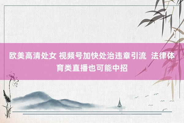 欧美高清处女 视频号加快处治违章引流  法律体育类直播也可能中招