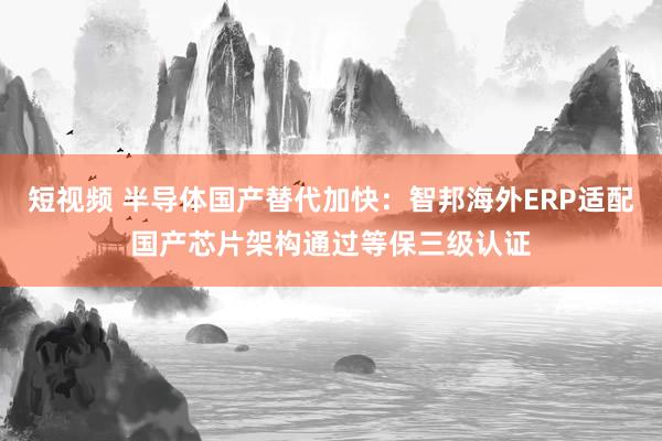 短视频 半导体国产替代加快：智邦海外ERP适配国产芯片架构通过等保三级认证