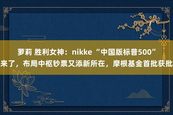 萝莉 胜利女神：nikke “中国版标普500”来了，布局中枢钞票又添新所在，摩根基金首批获批
