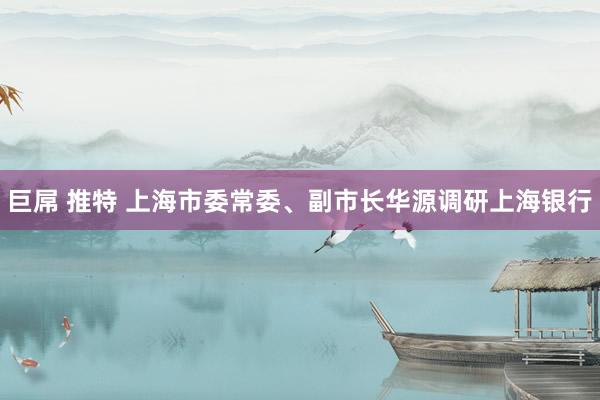 巨屌 推特 上海市委常委、副市长华源调研上海银行