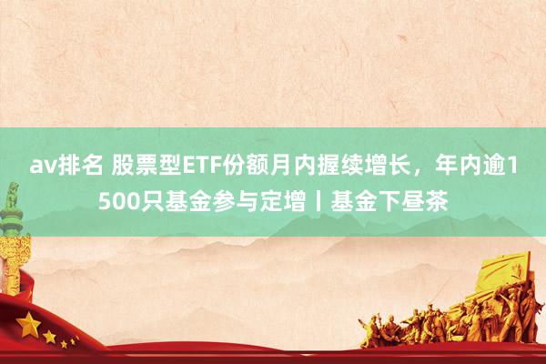 av排名 股票型ETF份额月内握续增长，年内逾1500只基金参与定增丨基金下昼茶