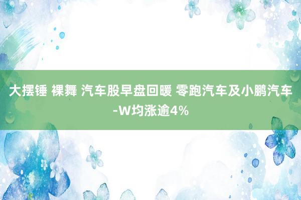 大摆锤 裸舞 汽车股早盘回暖 零跑汽车及小鹏汽车-W均涨逾4%